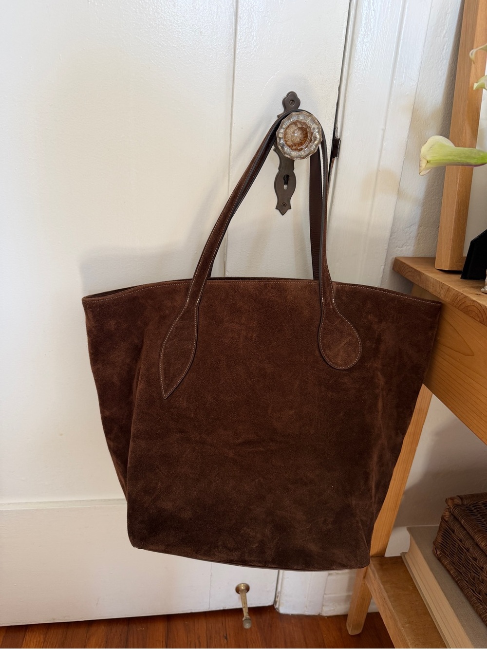 Little Liffner Brown Suede Sprout Tote - Picture 4 of 9